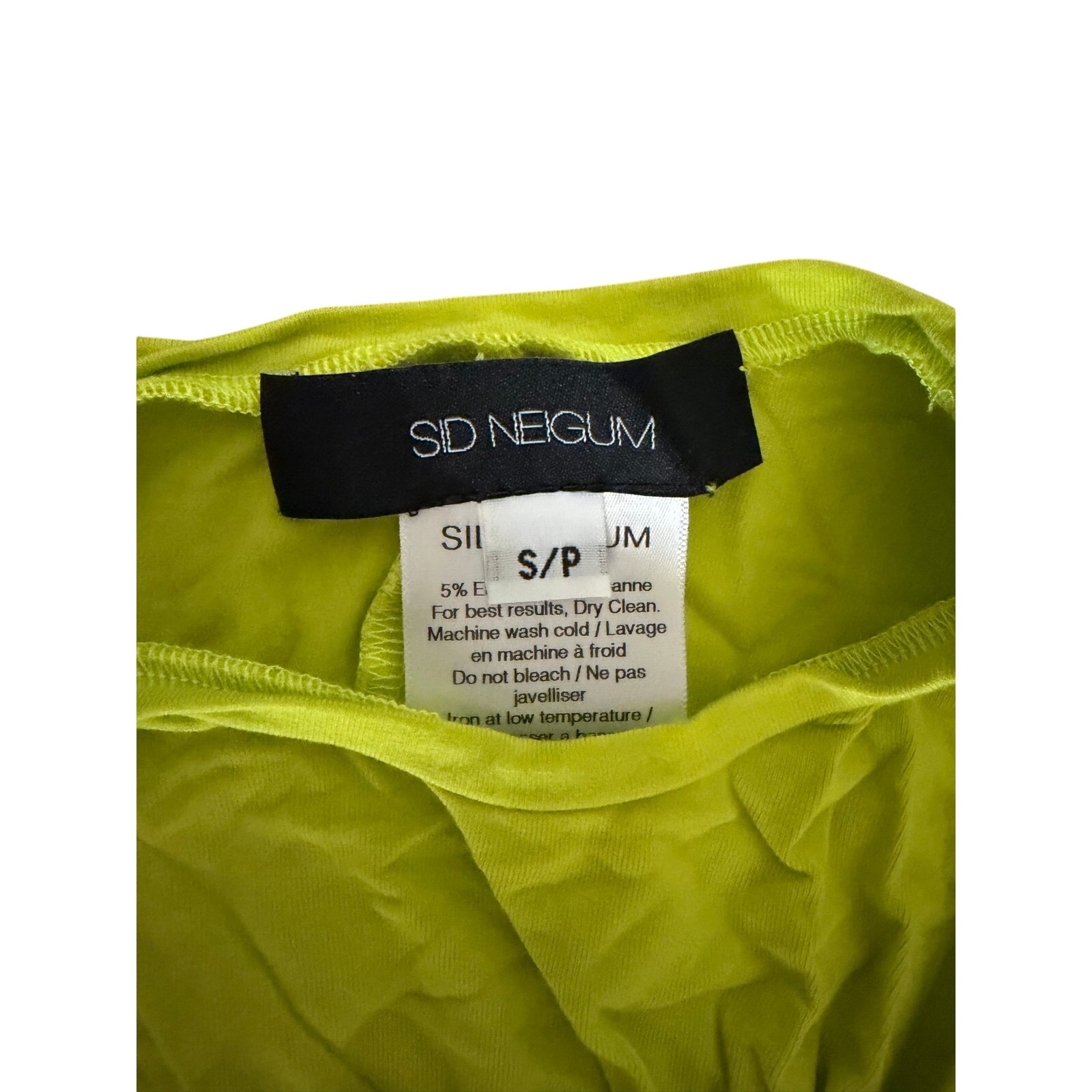 Sid Neigum Neon Yellow Triple Loop Twist Dress Size Small — image 5 of 5